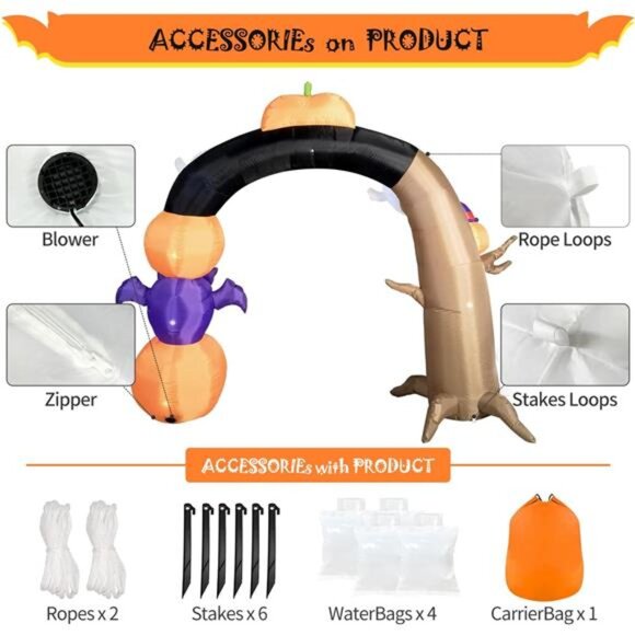 New 10FT Long & 8FT Tall Gaint Halloween Inflatable Decorations Dead Tree - Picture 6 of 7